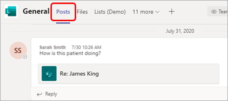 Führen einer Unterhaltung zu einem Listenelement in Teams 07fb86c6-4eec-47f2-a69e-436b227e5fea.png