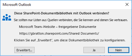 Outlook-Fehler beim Herstellen einer Verbindung mit einer SharePoint-Dokumentbibliothek 0d3eee35-b43c-44d9-8c99-c5616de2dfb2.png