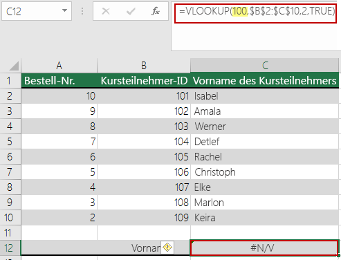 So korrigieren Sie einen Fehler vom Typ #NV in der Funktion SVERWEIS 0d51a59f-d0c3-4f2d-ae90-ef6311624898.png