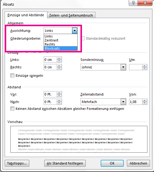 Ändern der horizontalen Ausrichtung von Text auf einer Seite 1c890846-f75a-432f-8b7b-f964a34547a9.png