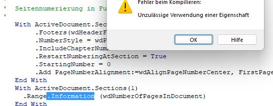 Word Access VBA Fußzeile formatieren 2024-09-22 17_10_14-Microsoft Visual Basic for Applications - Exponate II [Aktiv].jpg