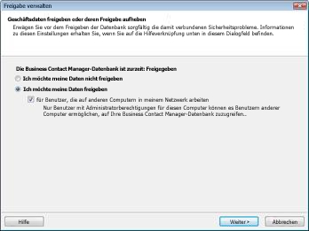 Freizugeben Sie von Business Contact Manager-Daten für andere Benutzer. 29ac122f-8a54-4872-9e56-5d655bd16007.jpg