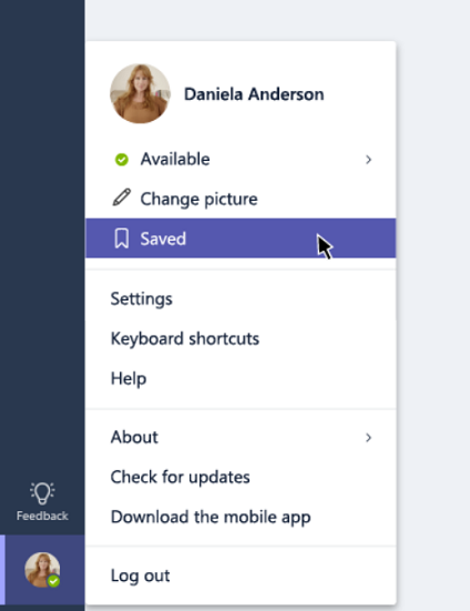 Kennzeichnen einer Nachricht als "gespeichert" oder "ungelesen" in Microsoft Teams 2f4ce375-4301-4e82-81ae-9dd037cb0d3c.png