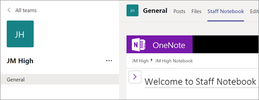 Verwenden des OneNote-Mitarbeiternotizbuchs in Teams 331a97cf-563e-411f-8354-889ae2bac2ef.png
