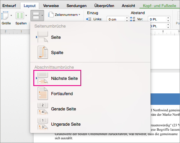 Hinzufügen unterschiedlicher Seitenzahlen oder Zahlenformate zu verschiedenen Abschnitten in ... 38208a65-797c-4499-8939-4e26f078de90.png