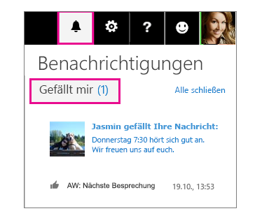 Kennzeichnen einer E-Mail-Nachricht mit "Gefällt mir" in Outlook im Web 386db3d5-e966-4d4a-a0b7-8822f61212ec.png