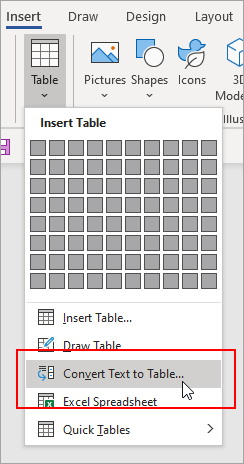 Umwandeln von Text in eine Tabelle oder von einer Tabelle in Text 3e8d3653-0008-497f-bc85-c723ad3683e4.png