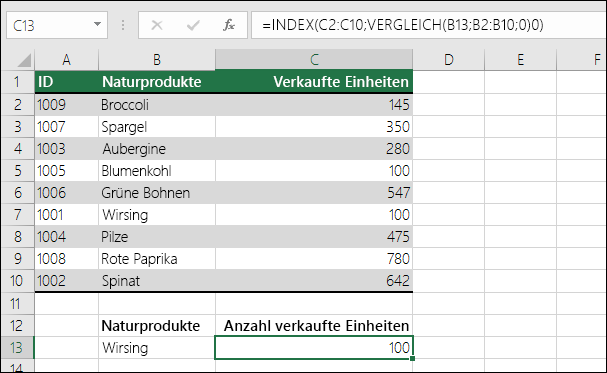 So korrigieren Sie einen Fehler vom Typ #NV in der Funktion SVERWEIS 40c79147-ea5b-419d-bd59-83b84f715a4f.png