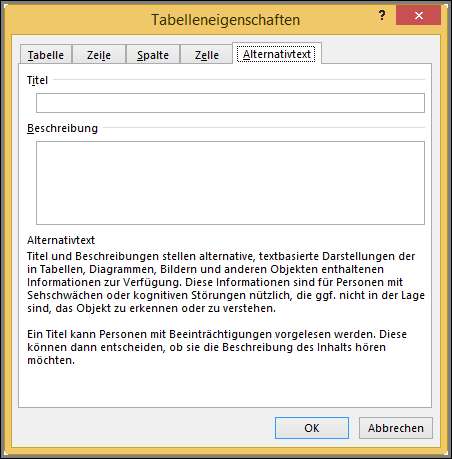 Festlegen oder Ändern von Tabelleneigenschaften 445a2ed1-2278-4e89-95aa-c3daeae8e612.png