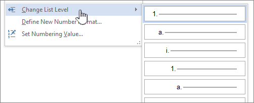 Ändern der Formatierung von Aufzählungszeichen oder Listennummern 4d4d010d-d281-4982-9874-f4d4478d6eec.png