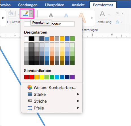 Ändern der Farbe, Art oder Stärke einer Linie in Word für Mac 546e603d-0faa-4448-b2e6-be1dbf8214a7.png