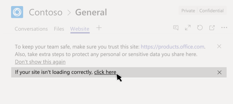 Problembehandlung bei der Website-Registerkarte in Microsoft Teams 65a1353b-02ed-4898-bdc5-01e91e6fd0d8.png
