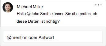 Verwenden einer @Erwähnung in Kommentaren, um eine Person für Feedback zu markieren 6ff9f0ba-c8f8-45e0-962c-e45788bd3061.png