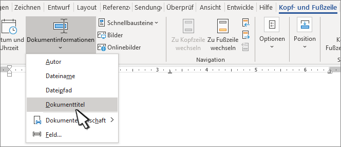 Hinzufügen von Dateiname, Datum, Autor oder anderen Dokumenteigenschaften zu einer Kopf-oder ... 80121e89-aa2e-439c-b464-5b4e249f99d1.png