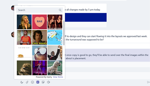 Senden von Emojis, GIFs und Aufklebern in Teams 806c084c-e98b-4ac0-8330-5257f8fac993.png