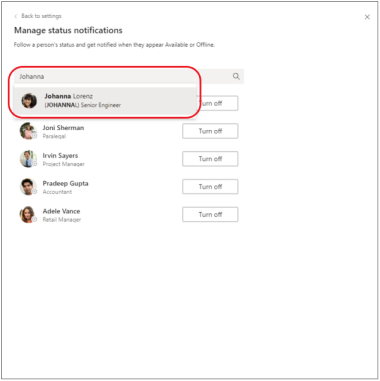 Benachrichtigt werden, wenn sich der Status einer Person in Microsoft Teams ändert 85c23ea6-b99d-4b46-9218-726566d4d44d.png