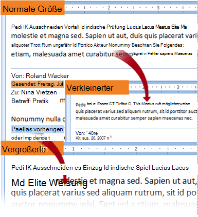 Der Text meiner E-Mail-Nachrichten ist größer oder kleiner als normal. 97a0a37e-cff3-4725-9474-9f4ef1631afb.png