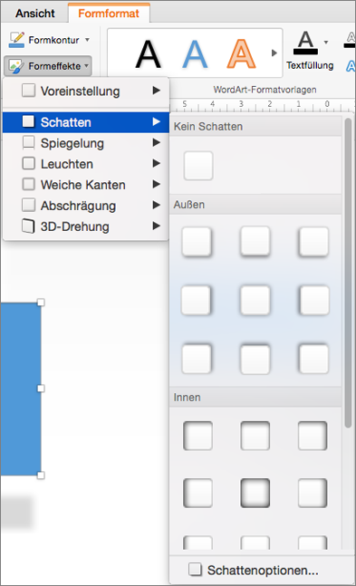 Hinzufügen eines Schattens zu Text oder einer Form a325c56f-2ddd-4dda-b201-3d0c0c06bfe6.png