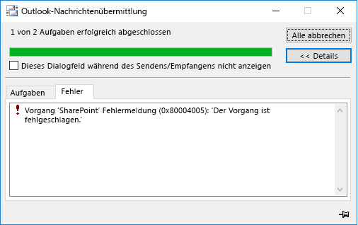 Outlook-Fehler beim Herstellen einer Verbindung mit einer SharePoint-Dokumentbibliothek b77b1297-ef77-40a1-a6a7-d1b32688f834.png