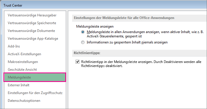 Aktivieren oder Deaktivieren von Sicherheitswarnungen und Richtlinien Tipps in der ... ba9edcee-8ea1-472d-b427-77c50ad57a8c.png