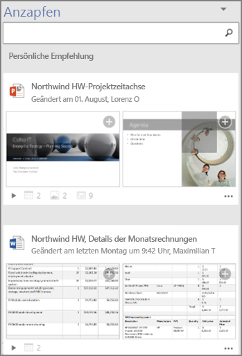 Finden und verwenden Sie die Inhalte, die Sie brauchen, wenn Sie sie brauchen, ohne Word zu ... be5d637d-1053-456a-a78b-e0e2c0aa53d2.png