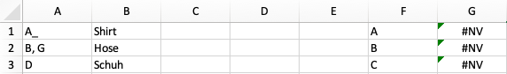 Lösungsansatz komplexer SVERWEIS (Suchkriterium in Zweispalten und Kommagetrennt) Beispiel-Tabelle-sverweis.png