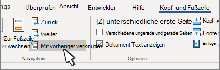 Ändern oder Löschen einer Kopf-oder Fußzeile auf einer einzelnen Seite c3515788-264e-439d-a014-9d19cb3143bd.png