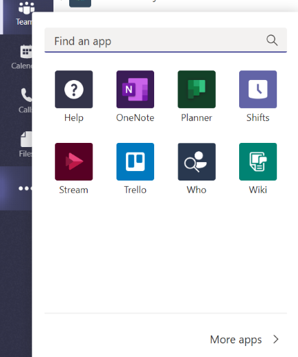 Zugreifen auf Ihre apps in Microsoft Teams d2c3f669-4b39-4b7c-8552-c4149abdac49.png