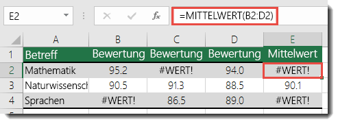 Korrigieren eines Fehlerwerts vom Typ Fehler in den Funktionen Mittelwert oder Summe fcb3d5e3-8c6e-426a-bc0c-c8cab7e75ade.png