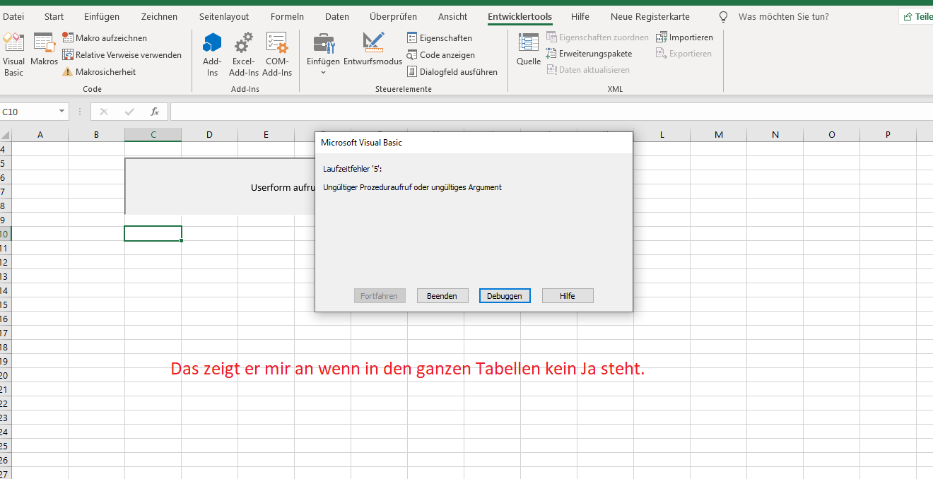 Werte anzeigen ,ändern und einfügen in einer Userform Fehler1.png