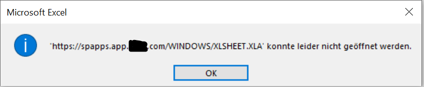 Excel: Eingabe einer Verlinkung/Verknüpfung - Folge beim Start/Öffnen: Fehlermeldung zu einer toten Fehlermeldung Excel 1.PNG