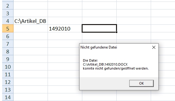 Einfache Datenbank zum Suchen und Öffnen von Dokumentdateien Meldung.jpg