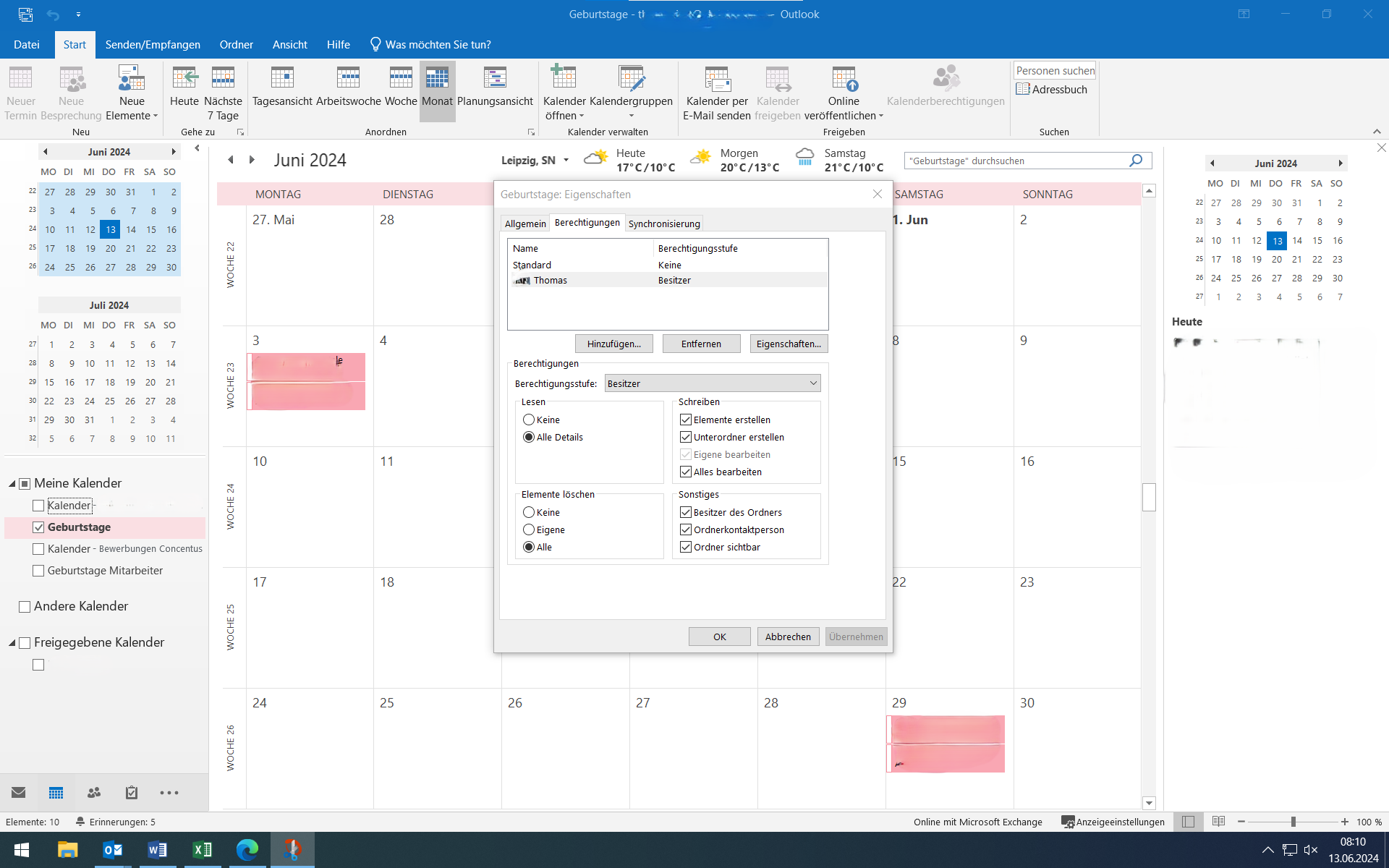 Schreibschutz Kalenderordner lässt sich nicht entfernen Outlook_1.png