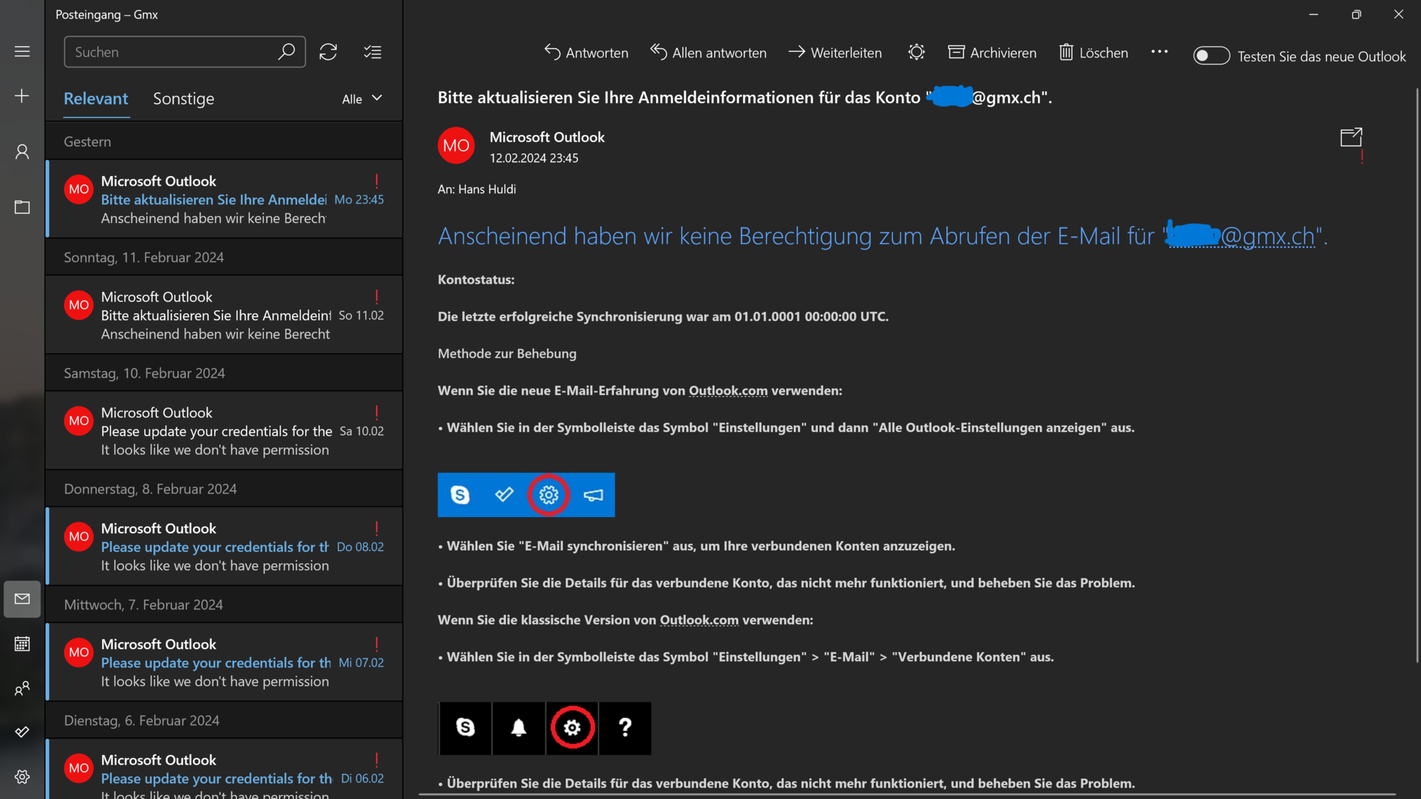 Bitte aktualisieren Sie Ihre Anmeldeinformationen... @gmx.ch Screenshot 2024-02-13 101339.png