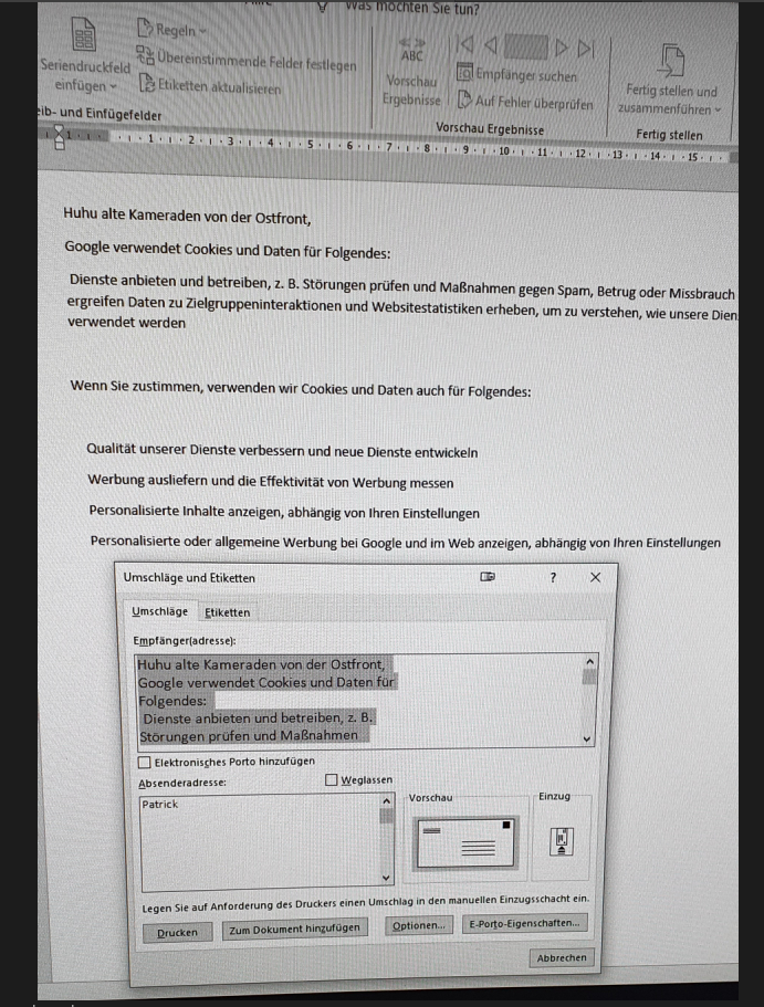 Anzeige Problem beim Umschlag drucken wxx.PNG
